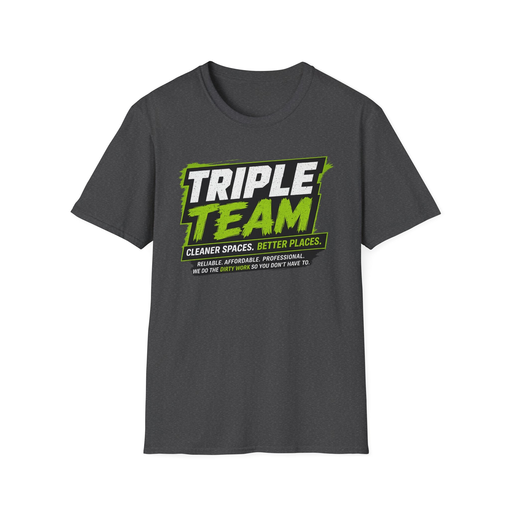 Triple Team T-Shirt — 'Cleaner Spaces. Better Places.' Logo Tee