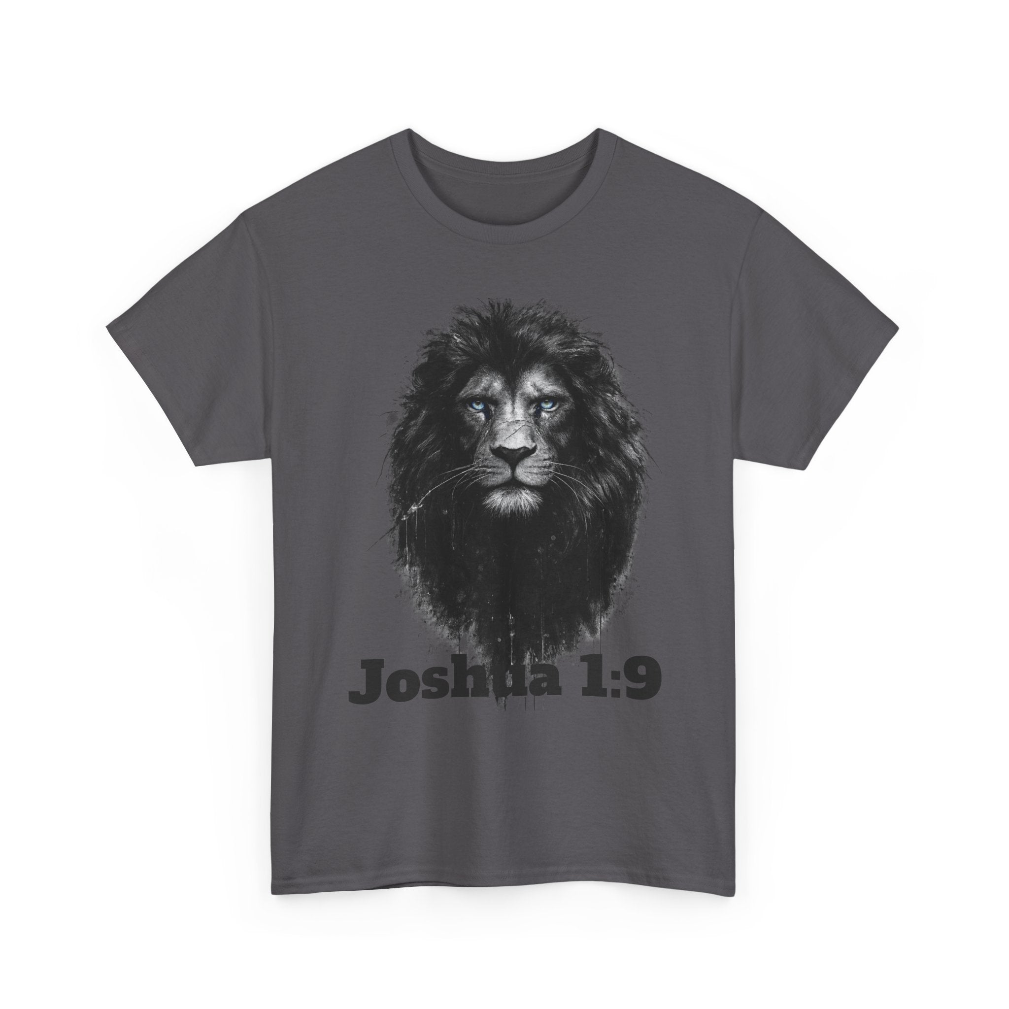 Christian Lion Tee — Joshua 1:9 Inspirational Scripture T‑Shirt