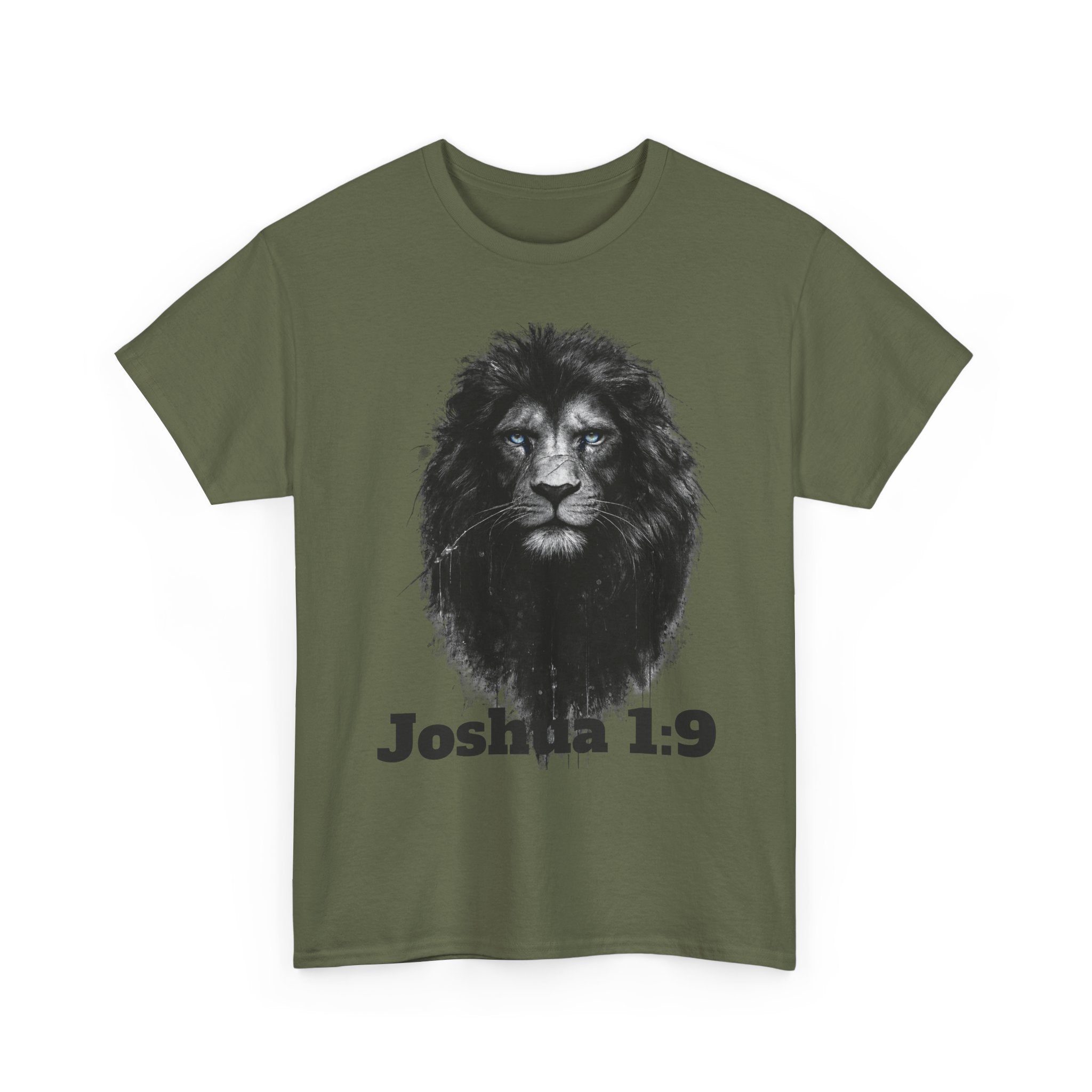 Christian Lion Tee — Joshua 1:9 Inspirational Scripture T‑Shirt