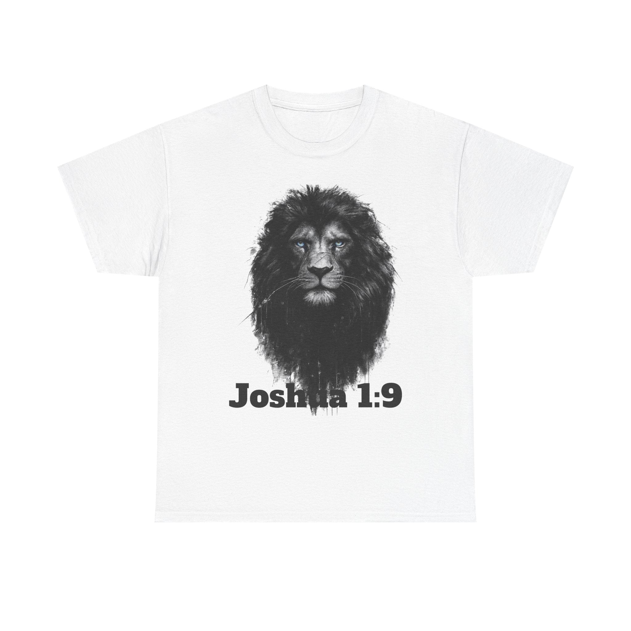 Christian Lion Tee — Joshua 1:9 Inspirational Scripture T‑Shirt