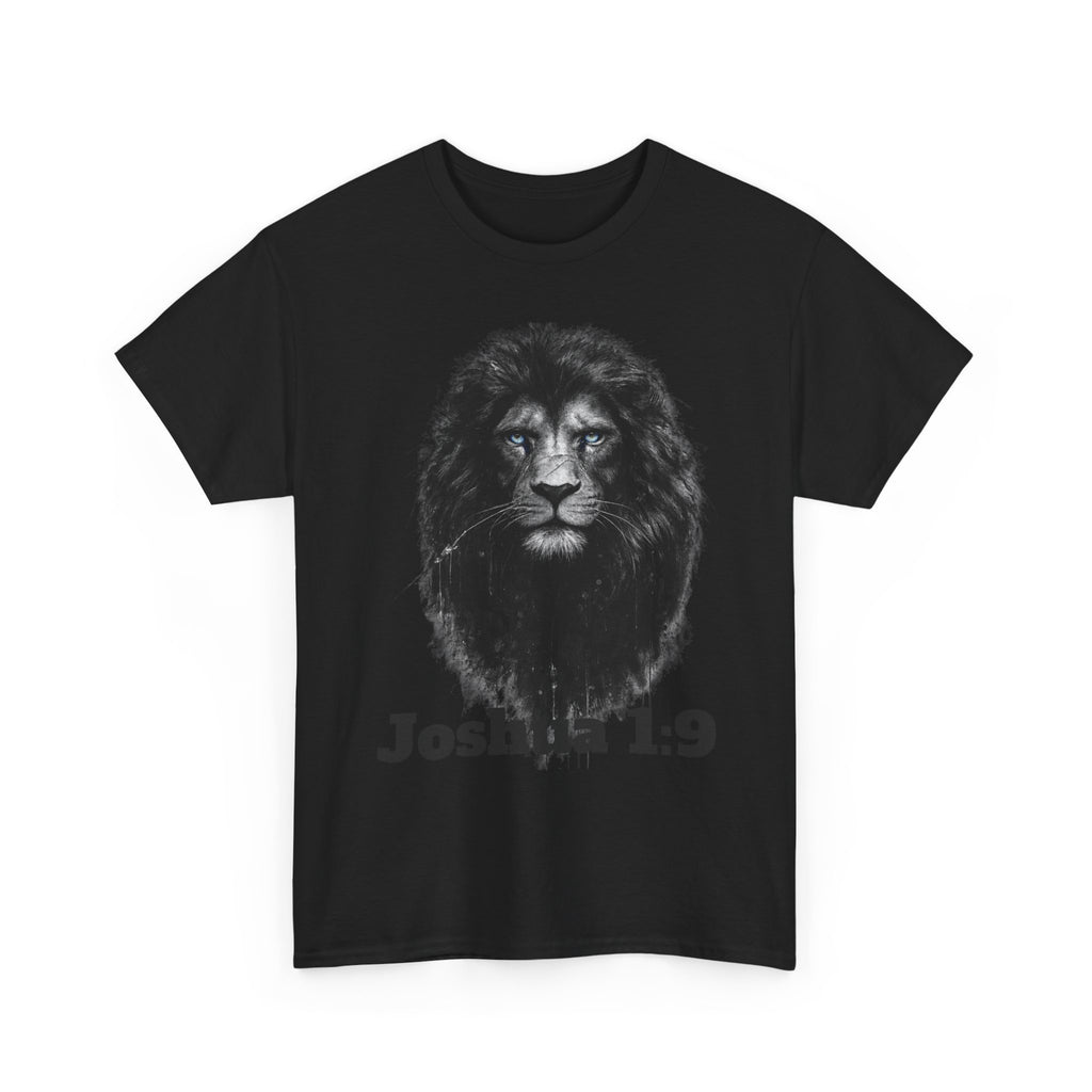 Christian Lion Tee — Joshua 1:9 Inspirational Scripture T‑Shirt