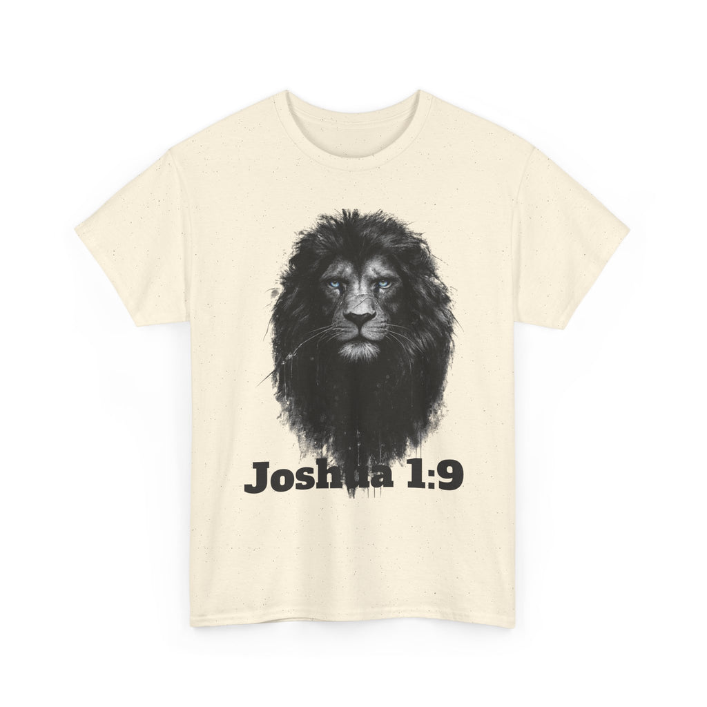 Christian Lion Tee — Joshua 1:9 Inspirational Scripture T‑Shirt