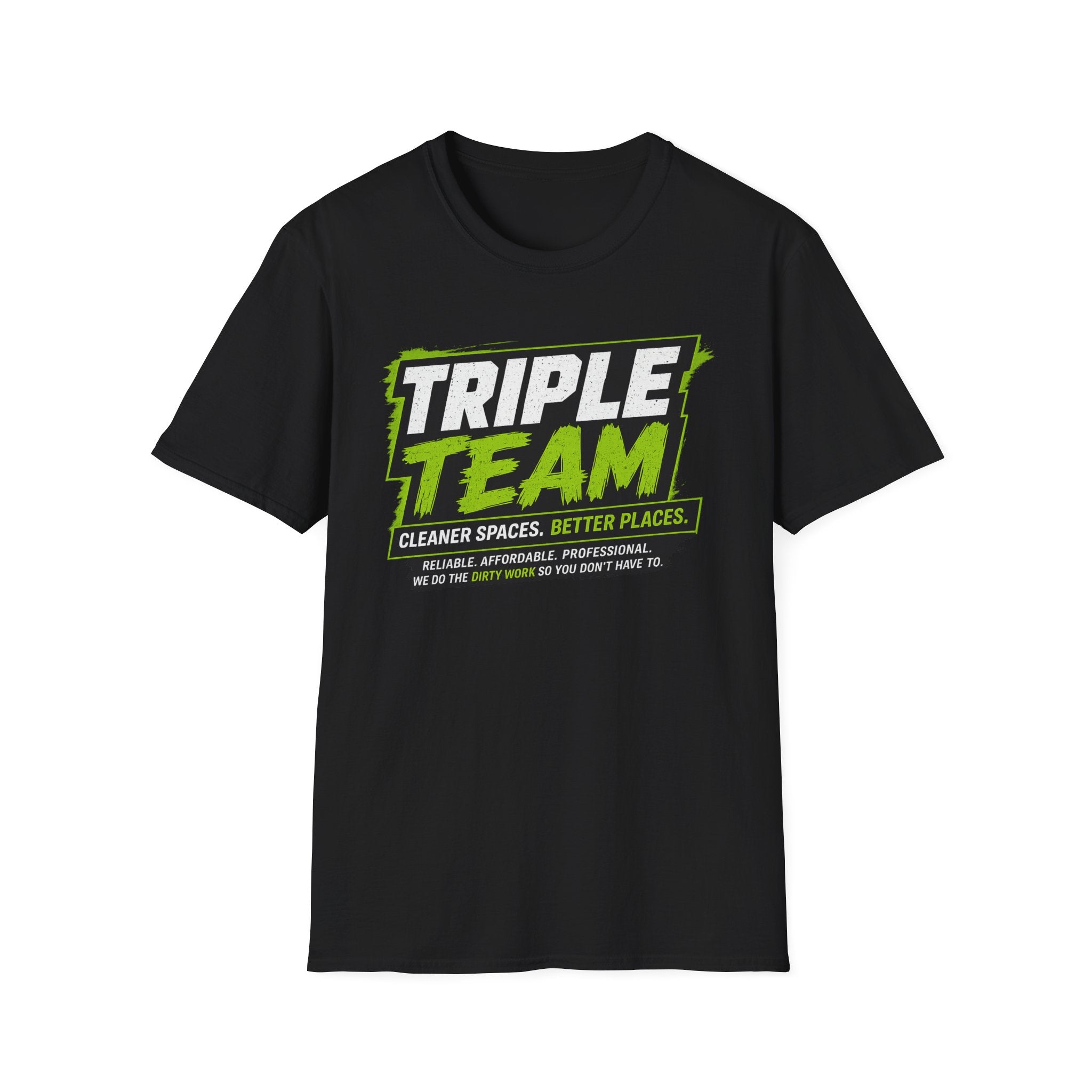 Triple Team T-Shirt — 'Cleaner Spaces. Better Places.' Logo Tee