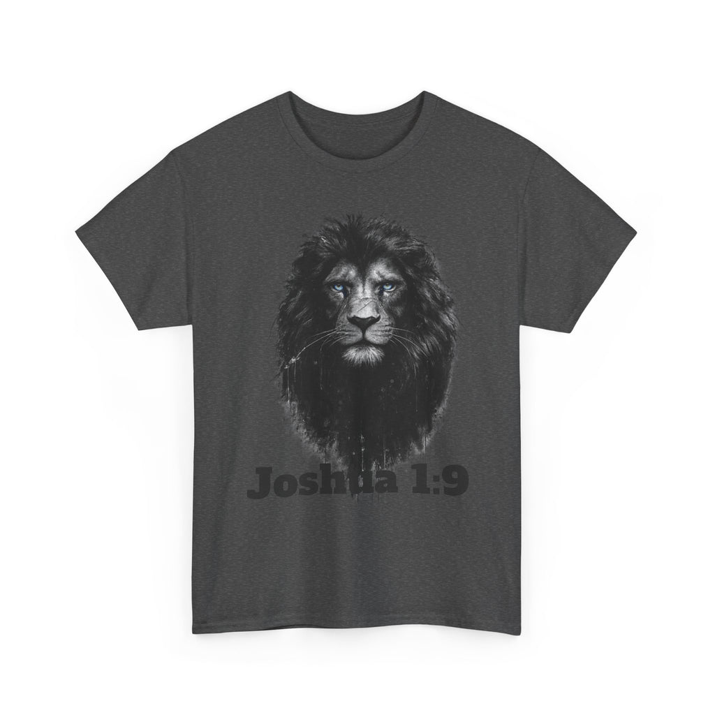 Christian Lion Tee — Joshua 1:9 Inspirational Scripture T‑Shirt
