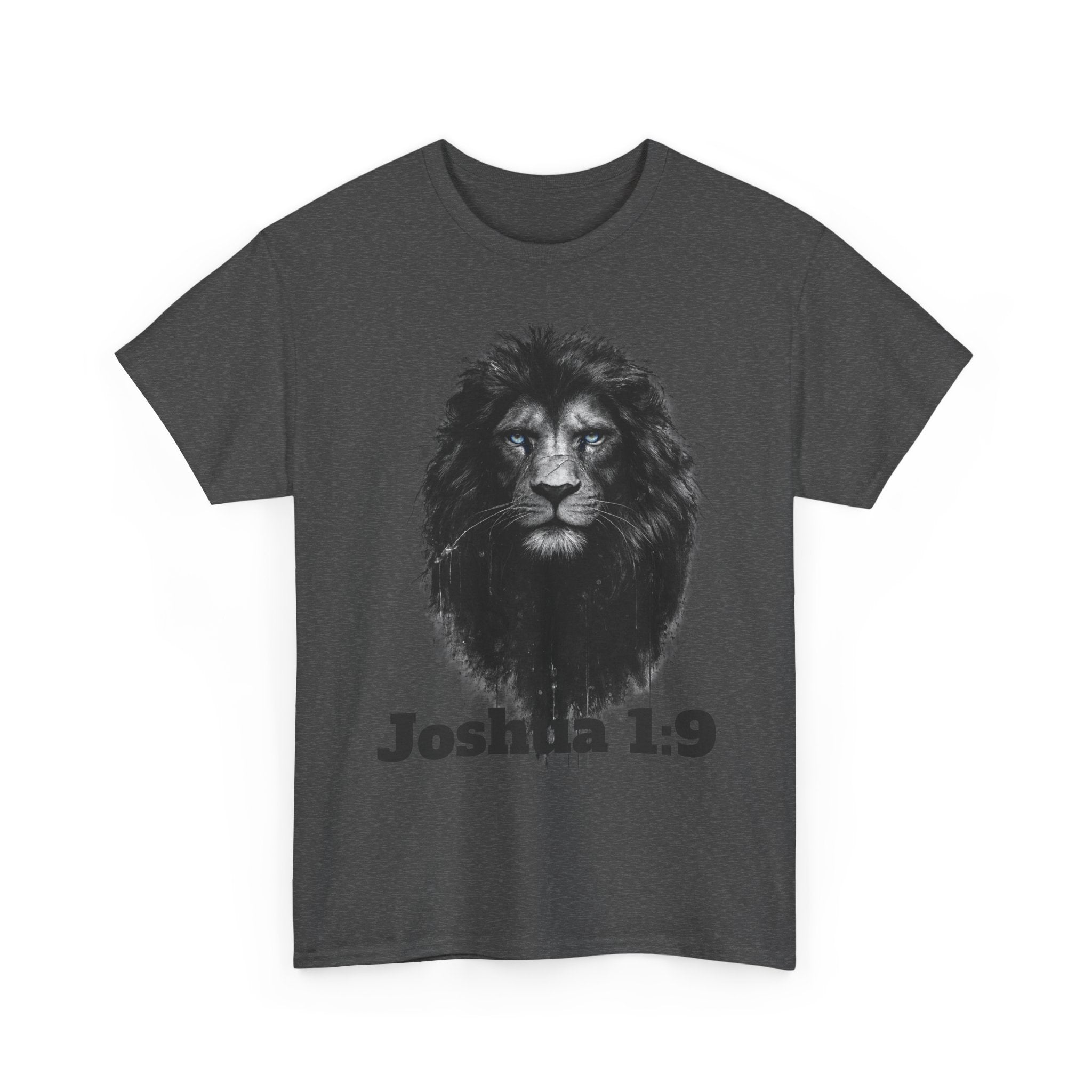 Christian Lion Tee — Joshua 1:9 Inspirational Scripture T‑Shirt