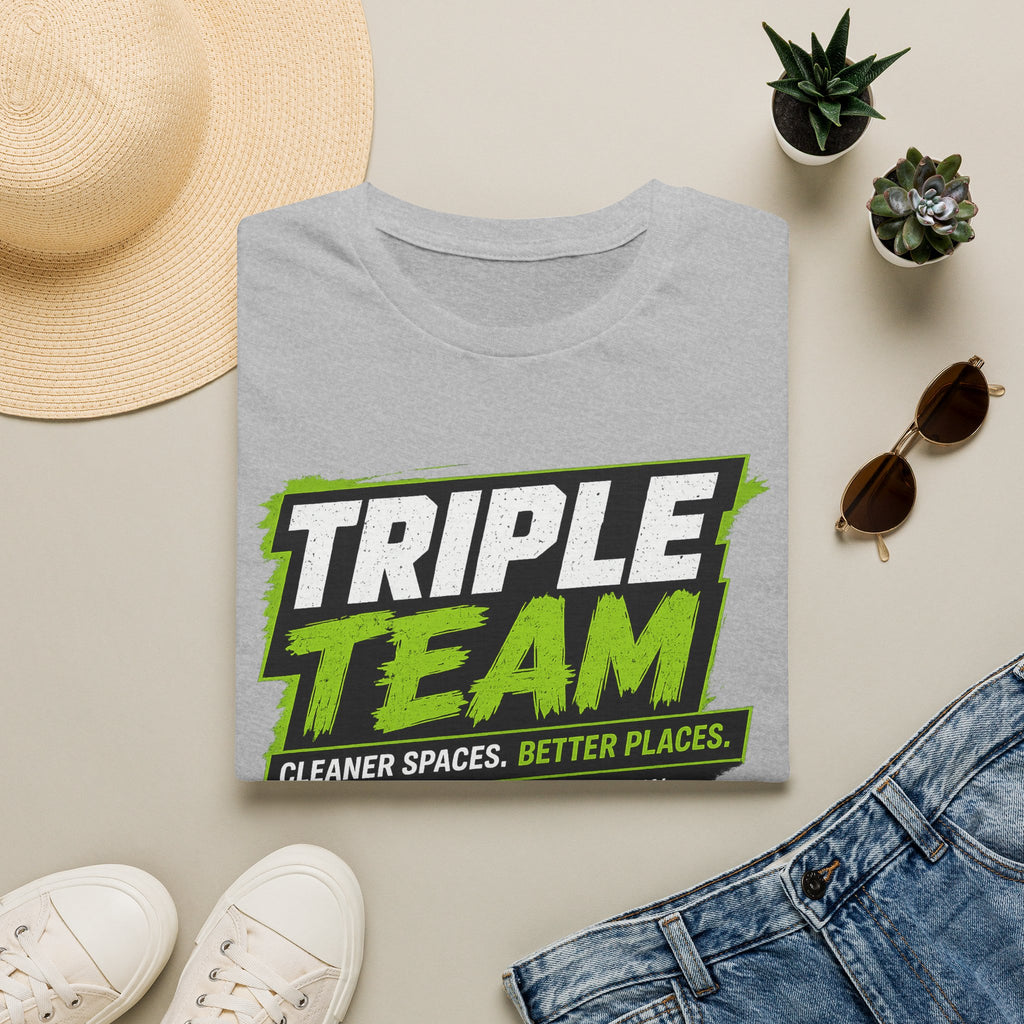 Triple Team T-Shirt — 'Cleaner Spaces. Better Places.' Logo Tee