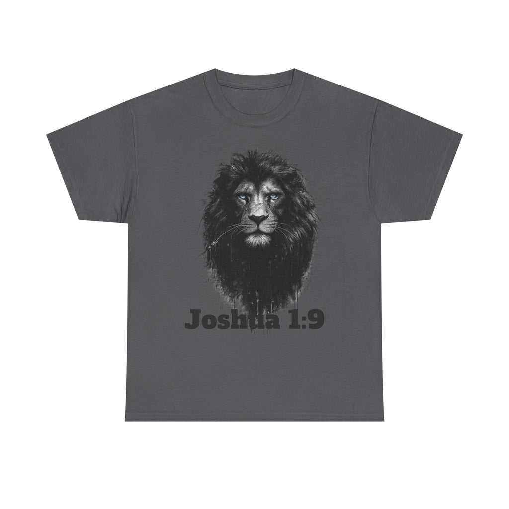 Christian Lion Tee — Joshua 1:9 Inspirational Scripture T‑Shirt
