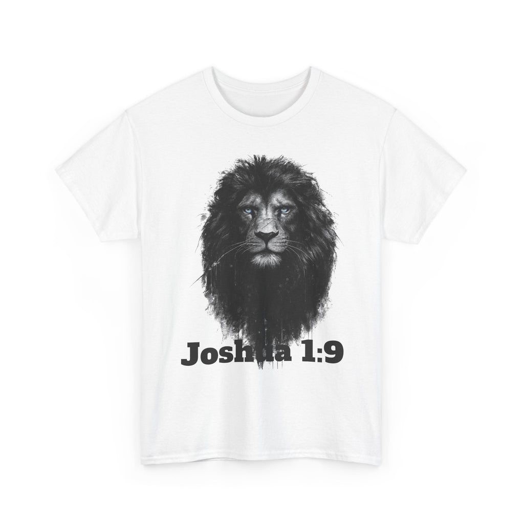 Christian Lion Tee — Joshua 1:9 Inspirational Scripture T‑Shirt