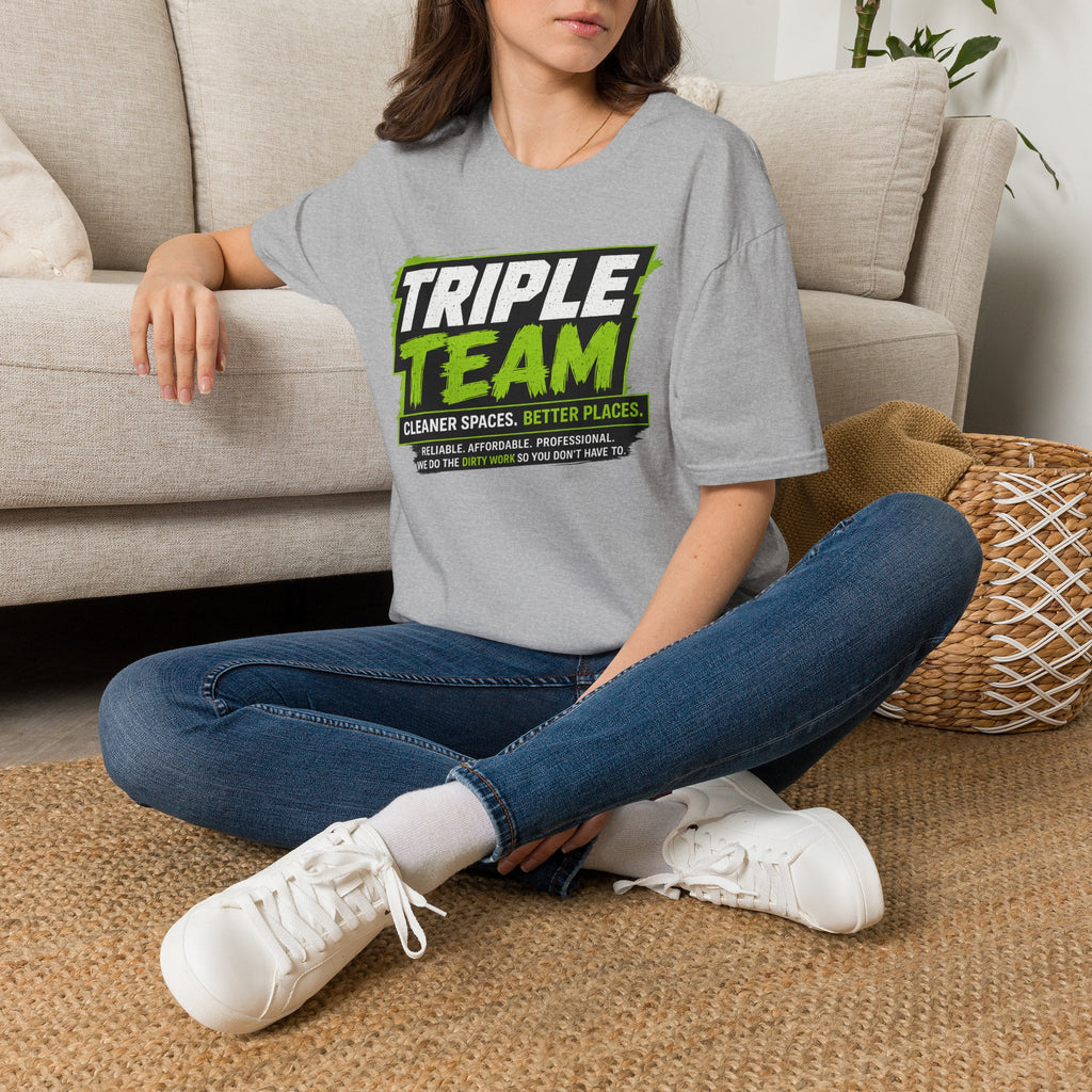 Triple Team T-Shirt — 'Cleaner Spaces. Better Places.' Logo Tee
