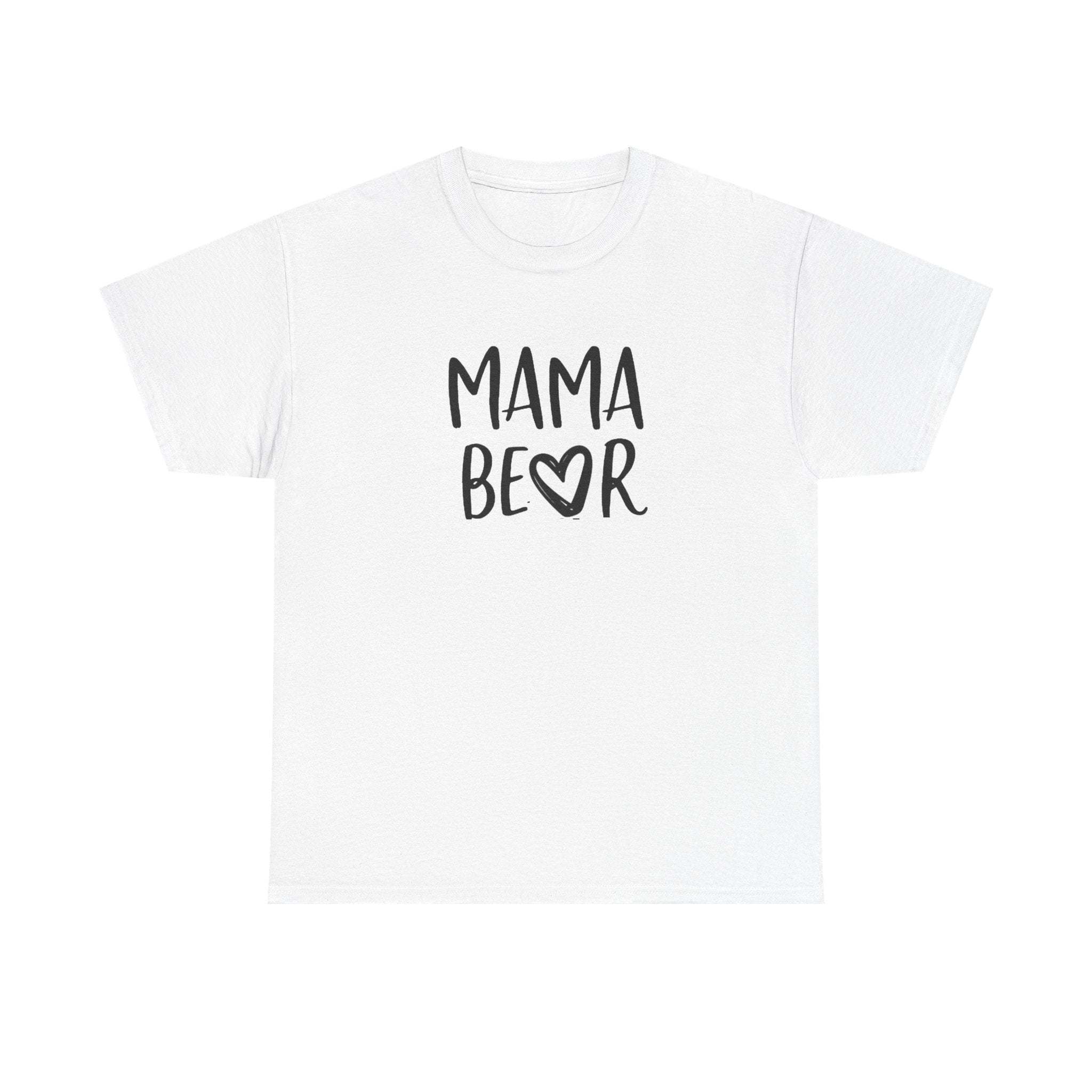 Mama Bear T-Shirt — Cute Handwritten Mom Tee with Heart | Mother's Day Gift