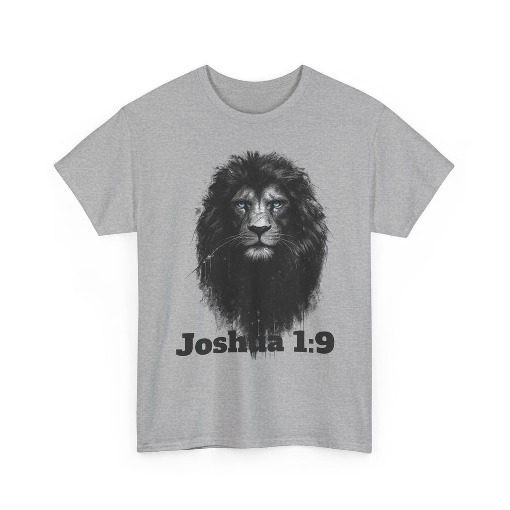 Christian Lion Tee — Joshua 1:9 Inspirational Scripture T‑Shirt